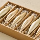Medium Glass Marquise Ornaments (Set of 9) - Champagne