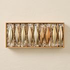 Medium Glass Marquise Ornaments (Set of 9) - Champagne