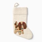 Felt Spaniel in Lights Stocking