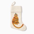 Felt Orange Cat in Lights Stocking