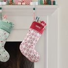 Festive Fun Harlequin Quilted Print Stocking - Red