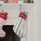 Quilted Stripe Stocking - Green