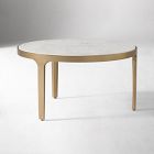 Open Box: Elwell Marble Nesting Coffee Table (24") - Banswara Marble, Vintage Brass