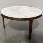 Open Box: Elwell Marble Nesting Coffee Table (24") - Banswara Marble, Vintage Brass