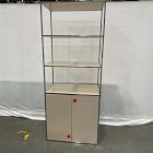 Open Box: Marlowe Shelf Unit (30") - Alabaster White/Polished Stainless Steel