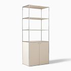Open Box: Marlowe Shelf Unit (30") - Alabaster White/Polished Stainless Steel