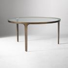 Open Box: Elwell Nesting Coffee Table w/ Glass Top (32") - Vintage Bronze