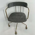 Open Box: Lennox Swivel Office Chair - Performance Distressed Velvet Pewter