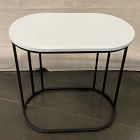 Open Box: Reilly C-Shaped Side Table (26") - White Quartz Top, Antique Bronze Base