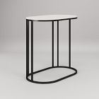 Open Box: Reilly C-Shaped Side Table (26") - White Quartz Top, Antique Bronze Base