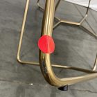Open Box: Slope Dining Chair, Set of 2 - Vegan Leather Cinder, Champagne Bronze
