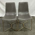 Open Box: Slope Dining Chair, Set of 2 - Vegan Leather Cinder, Champagne Bronze