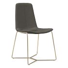 Open Box: Slope Dining Chair, Set of 2 - Vegan Leather Cinder, Champagne Bronze