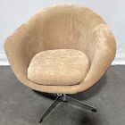 Open Box: Zadie Chair - Performance Distressed Velvet Camel, Polished Stainless Steel