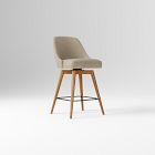 Open Box: Mid-Century Swivel Counter Stool (26.6") - Nubuck Leather Beige, Acorn