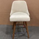 Open Box: Mid-Century Swivel Counter Stool (26.6") - Nubuck Leather Beige, Acorn