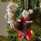 Felt Fur Scarf Mouse Ornament