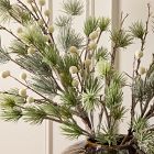 Pre-Lit Faux Frosted White Berry Pine Branch