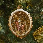 Glass Deer Snow Globe Ornament