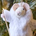 Felt Skiing Mouse Ornament - Blue