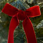 Red Velvet Clip-On Bow Ornaments (Set of 6)