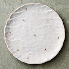 Holiday Skiers Stoneware Figural Round Platter