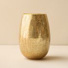 Gold Crackle Mercury Candles - Winter White
