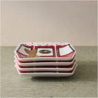 Holiday Skier Stoneware Gondola Appetizer Plate Sets