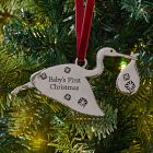 Baby's First Christmas Metal Stork Keepsake Ornament
