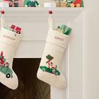 Felt Santa in Race Car Stocking