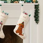Felt Goldendoodle in Lights Stocking