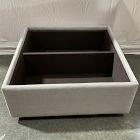 Open Box: Bowman Tray Top Quad Storage Ottoman - Twill Frost Gray, Cool Walnut