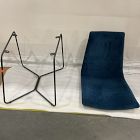 Open Box: Slope Dining Chair, Set of 2 - Performance Distressed Velvet Ink Blue, Charcoal