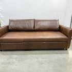 Open Box: Whitman Leather Trundle Sleeper Sofa (82") - Weston Leather Molasses