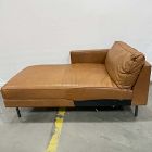 Open Box: Axel Left Arm Chaise - Saddle Leather Nut, Burnished Bronze