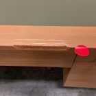 Open Box: Bristol Waterfall Desk (52") - Faux Leather Green, Light Nutmeg