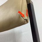 Open Box: Freeman Leather Pivot Back Dining Chair - Ludlow Leather Cumin, Textured Antique Bronze