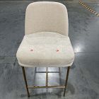Open Box: Jack Metal Frame Counter Stool - Performance Distressed Velvet Sand, Champagne Bronze