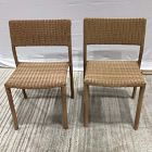 Open Box: Westport Slim Profile Outdoor Stacking Dining Chairs, Set of 2 - Natural