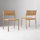 Open Box: Westport Slim Profile Outdoor Stacking Dining Chairs, Set of 2 - Natural