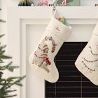 Cat in Lights Felt Stocking