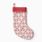 Festive Fun Harlequin Quilted Print Stocking - Red