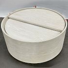 Open Box: Volume Round Storage Drum Coffee Table (36") - Winter Wood