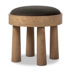 Open Box: Heulwen Accent Stool - Velvet Loden, Light Smoke Oak