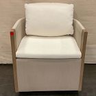 Open Box: Porto Outdoor Swivel Dining Chair - Crosshatch Weave Alabaster, Reef