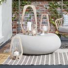 Mid-Century Whitewashed Wood Lanterns