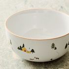 Holiday Skier Stoneware Cereal Bowl Sets