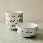 Holiday Skier Stoneware Cereal Bowl Sets