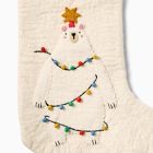 Polar Bear in Lights Felt Stocking