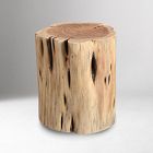 Solid Wood Stump Side Table (13")